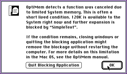 OptiMem RAM Charger Explanation Dialog